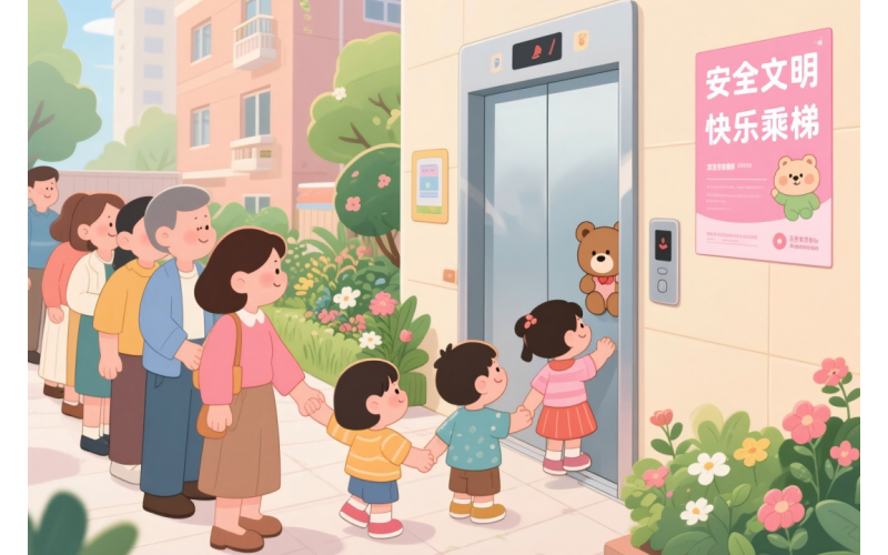 物業溫馨提示：愛護電梯，文明乘梯